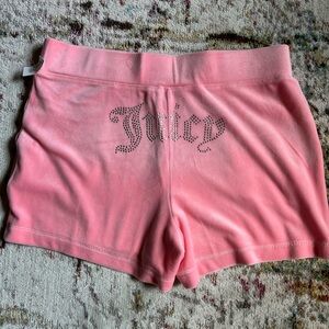 Juicy Couture Pink Women's bling Shorts Velour NWT size M